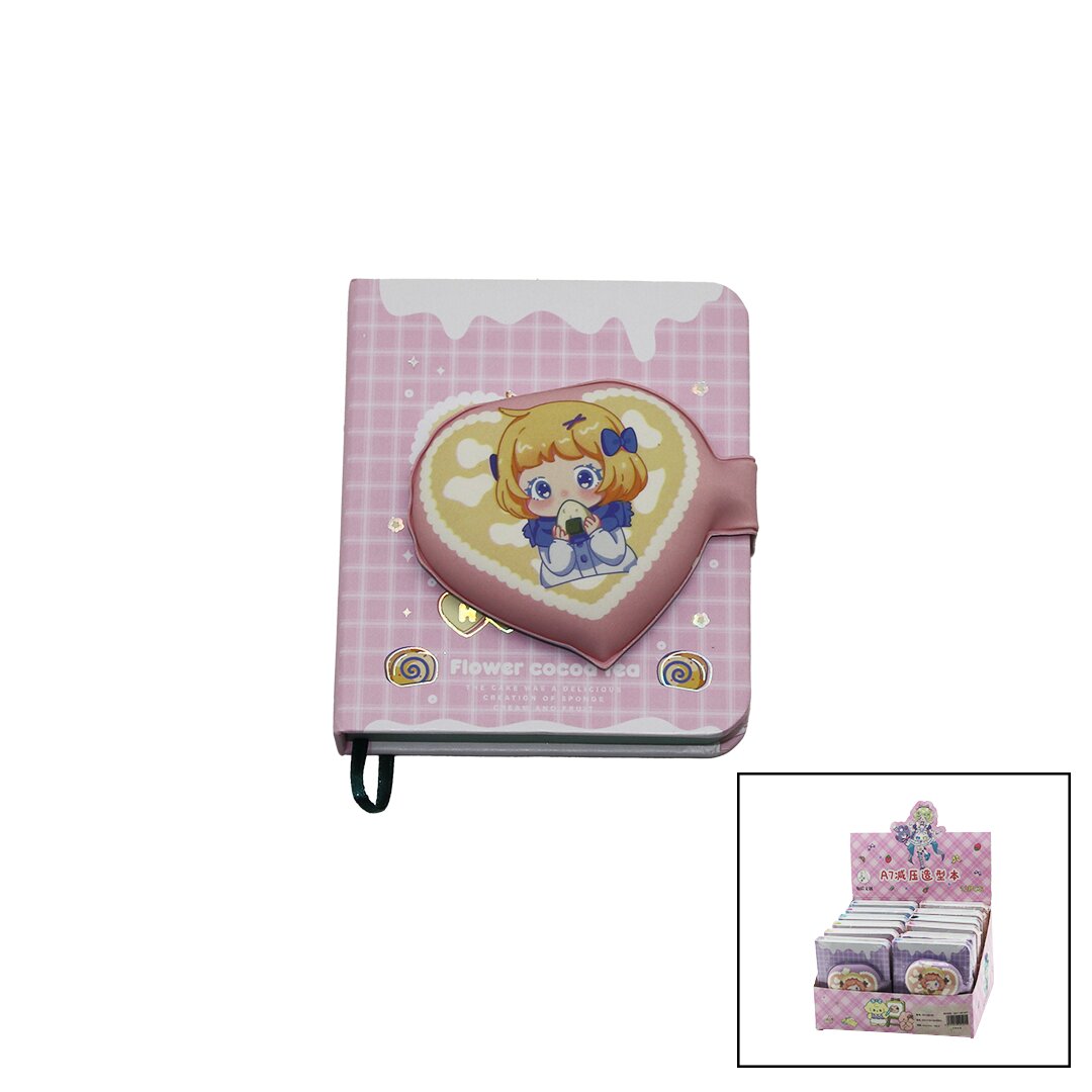 Kalp Cirtli Kapak  Mi̇ni̇ Not Defteri̇  Renkli̇ Sayfalar   8.5x10cm
