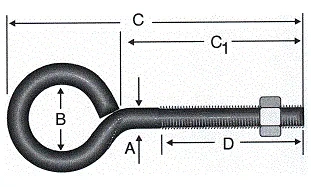 Kapalı Metrik Kanca M4 - 100 Adet