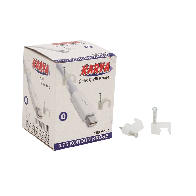 Karya 0 Numara 4 Mm Kroşe 100lü Paket0.75 Yassı Kablolar İçin