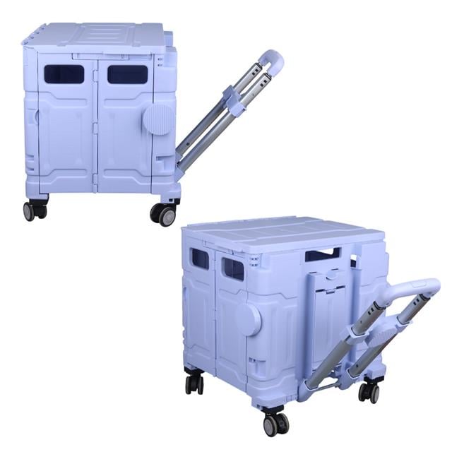 Katlanabilir Market Pazar Kamp Tekerlekli Alışveriş Arabası 60KG Kapasiteli