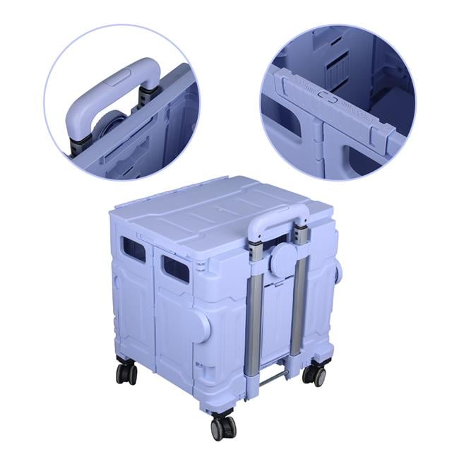 Katlanabilir Market Pazar Kamp Tekerlekli Alışveriş Arabası 60KG Kapasiteli