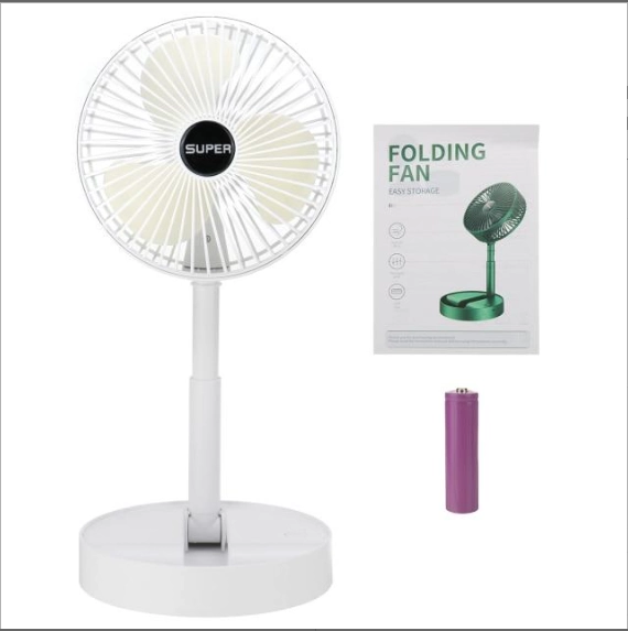 Katlanır Teleskopik Zemin Fanı Yaz Sessiz Öğrenci Masaüstü Fan Usb Şarj Edilebilir Taşınabilir Ev M