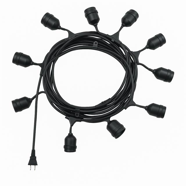 KB00002 10&amp;apos;lu E27 Duy Sıralı 10 Metre Lamba Kablosu