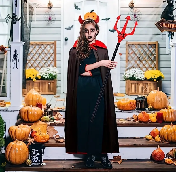 Kırmızı Renk Halloween Cadılar Bayramı Çatal 107 cm (4620)