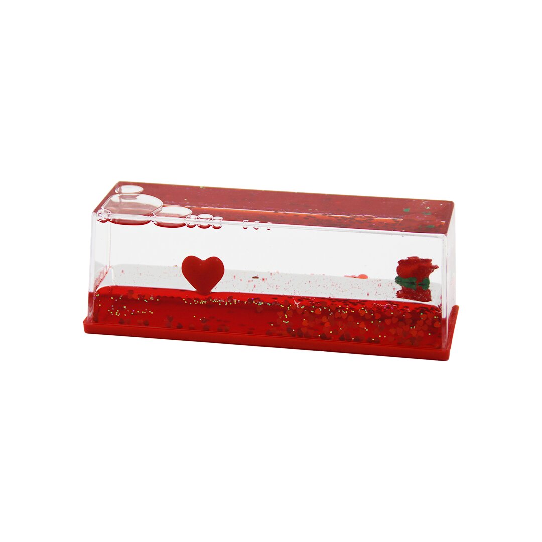 Kirmizi Su Kalp - Gül D.gen Mi̇ka Yüzen Batmayan Dekorati̇f Bi̇blo Akvaryum5.2x15.2x5.3cm