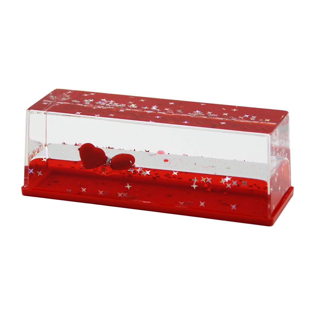 KIRMIZI SU - KALP - YILDIZ DİKDÖRTGEN MİKA YÜZEN BATMAYAN KALP DEKORATİF BİBLO AKVARYUM 15X5.2X5.3C