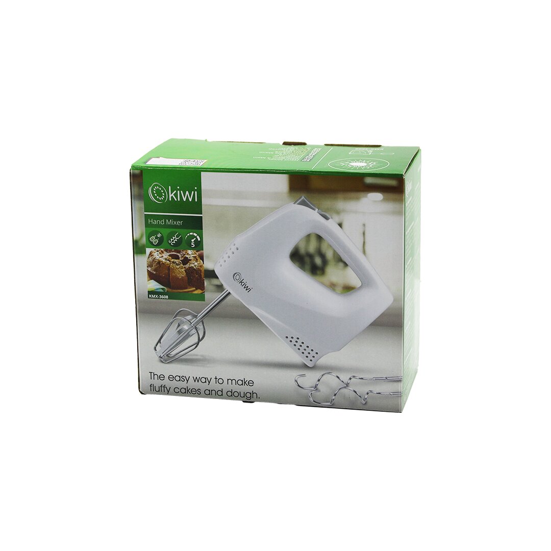 Ki̇wi̇ Kmx-3608 Elektri̇kli̇ El Mi̇kseri̇ 2pcs Metal çirpma Aparati - 2pcs Hamur Kancasi 5 Kademe Hiz çirpici çikartma Düğmeli̇