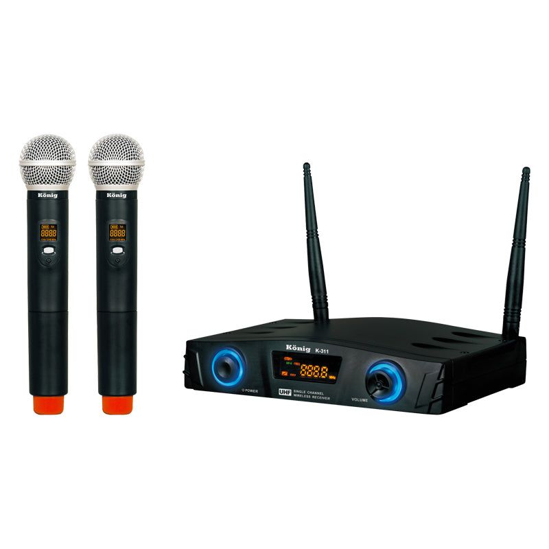 Köni̇g K-312 16 Kanal Uhf Digital çi̇ft Kanal 2 El Kablosuz Telsi̇z Mi̇krofon