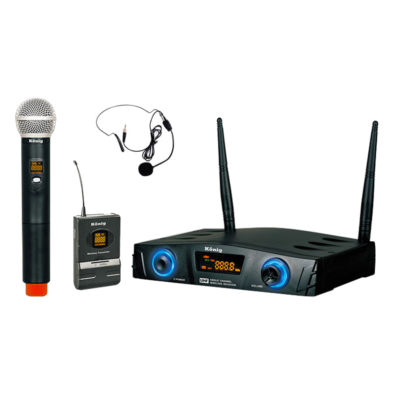 Köni̇g K-312 16 Kanal Uhf Digital çi̇ft Kanal 1 El + 1 Yaka Kablosuz Telsi̇z Mi̇krofon