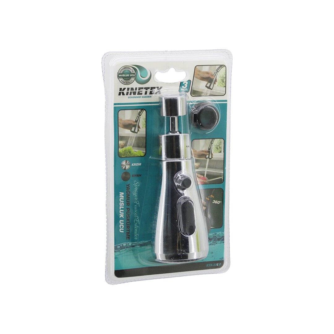 KROM  360 DERECE - 3 MOD YAĞMUR PÜSKÜRTME BORULU KUBAR MUSLUK UCU KTX-3289