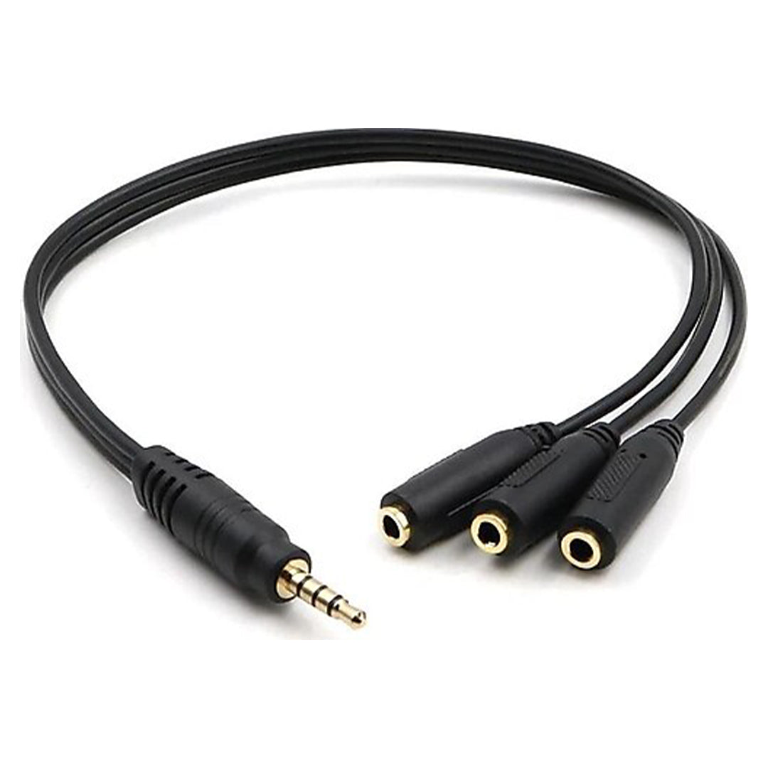 Kulaklik çoklayici 3.5 Mm Erkek X 1 / 3 Stereo Di̇şi̇ X 3  - 30 Cm Y Kablo