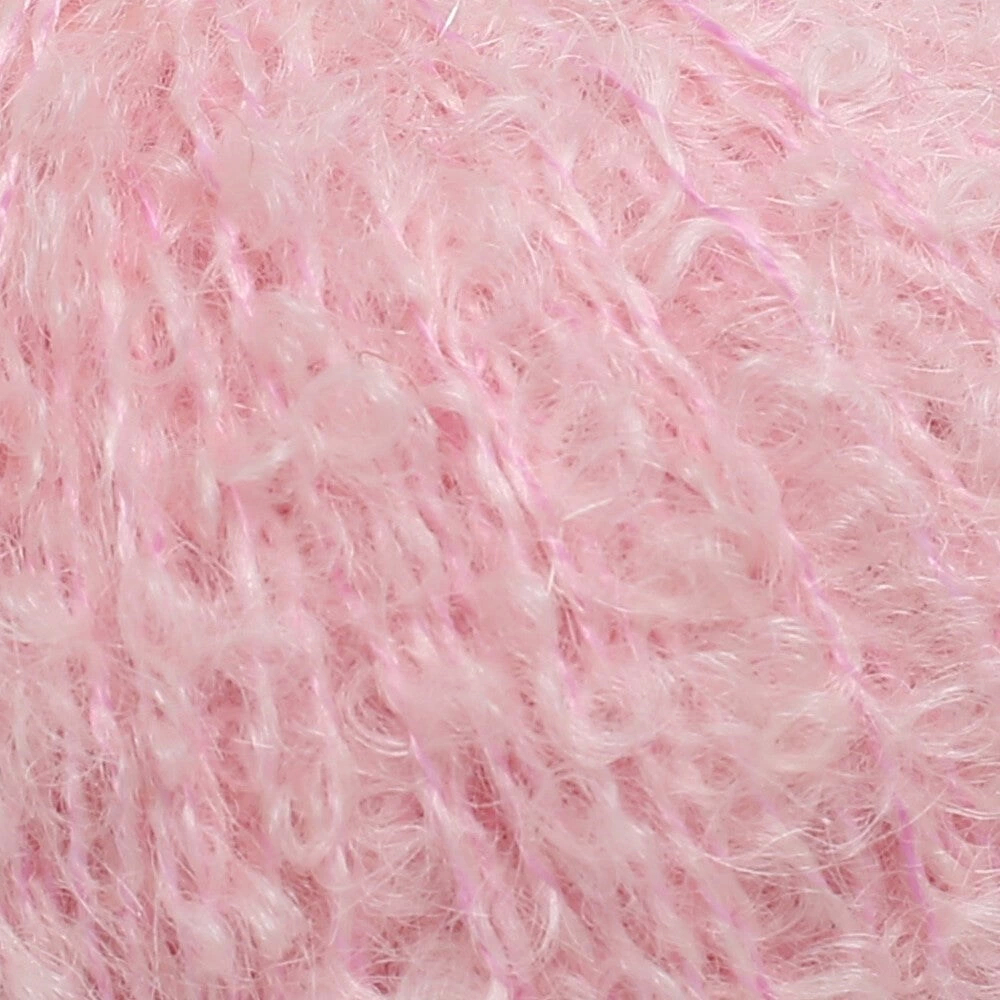 La Mia Alpaca Boucle 50 Gr Pembe El Örgü İpi - L332 - 34387