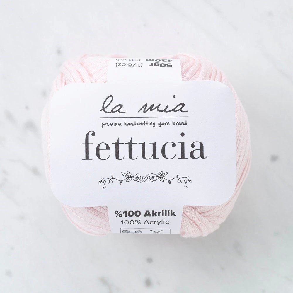 La Mia Fettucia Toz Pembe El Örgü İpi - L063 - 33887