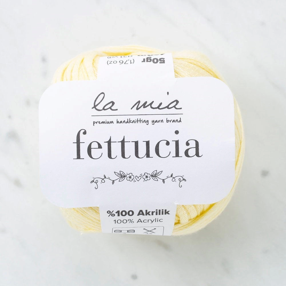 La Mia Fettucia Toz Sarı El Örgü İpi - L028 - 33878