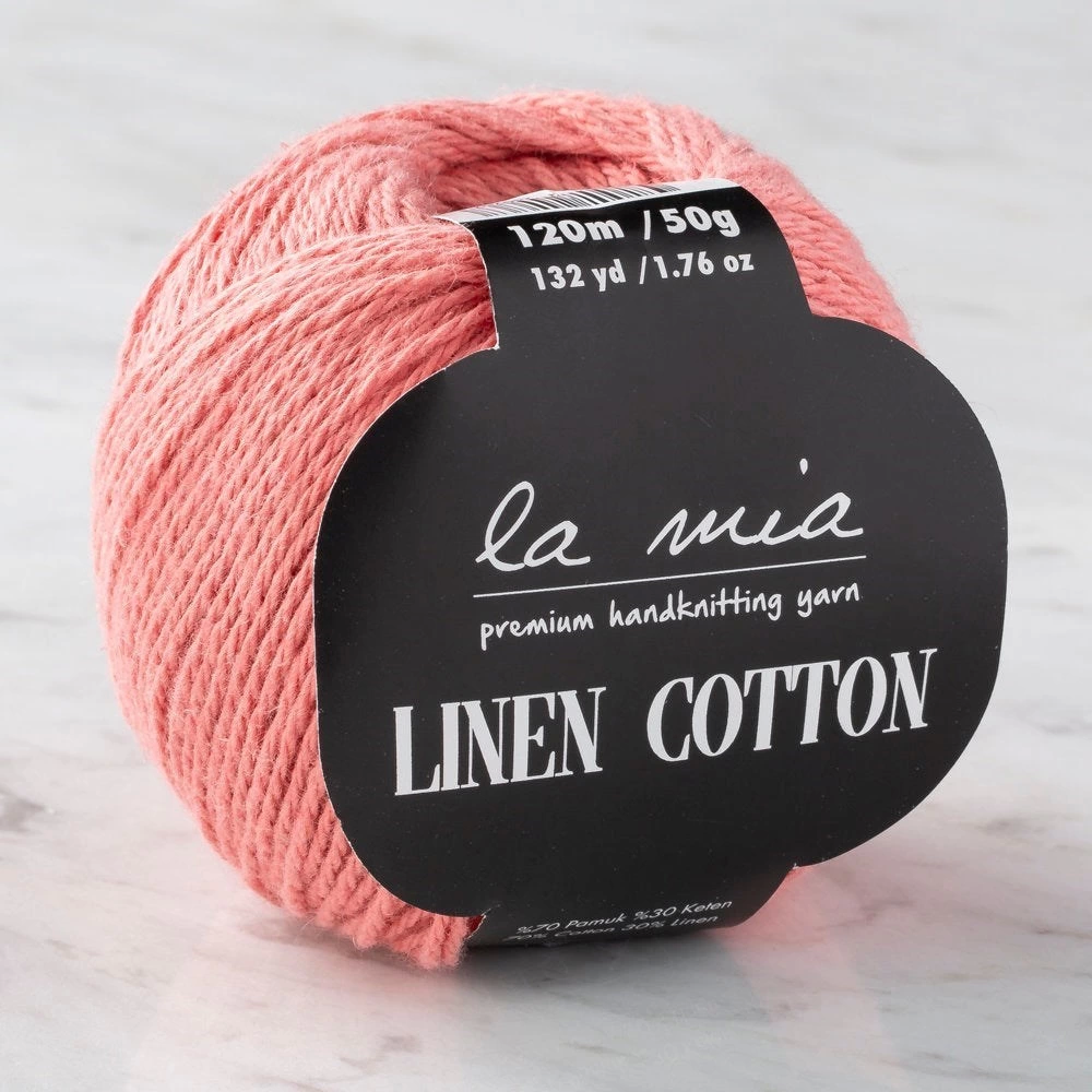 La Mia Linen Cotton Pembe El Örgü İpi - L198 - 33874