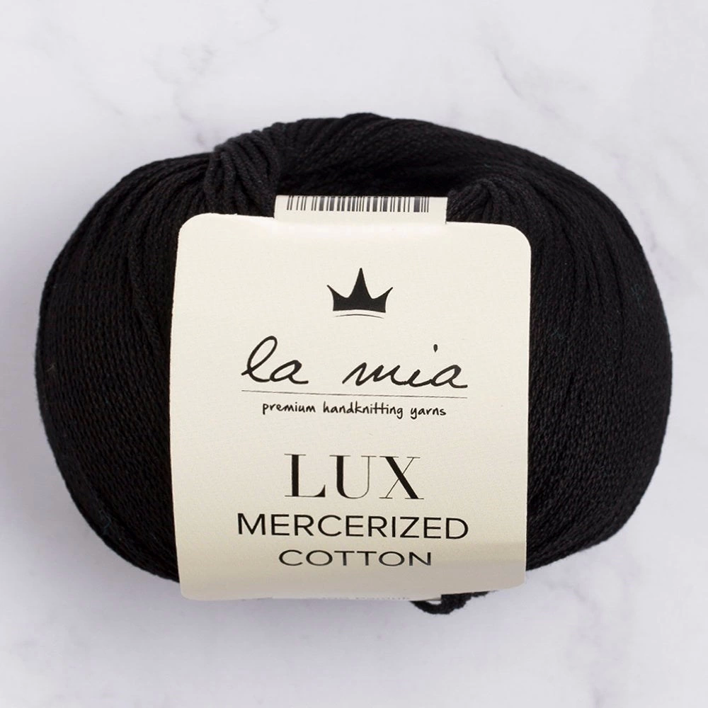 La Mia Lux Mercerized Cotton Siyah El Örgü İpi - 1 - 33741