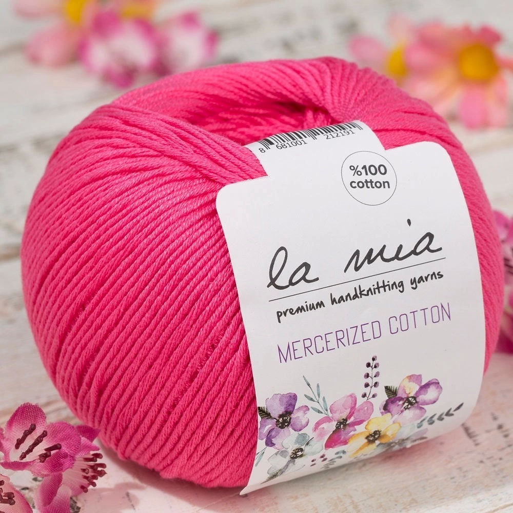 La Mia Mercerized Cotton Koyu Pembe El Örgü İpi - 35 - 33595