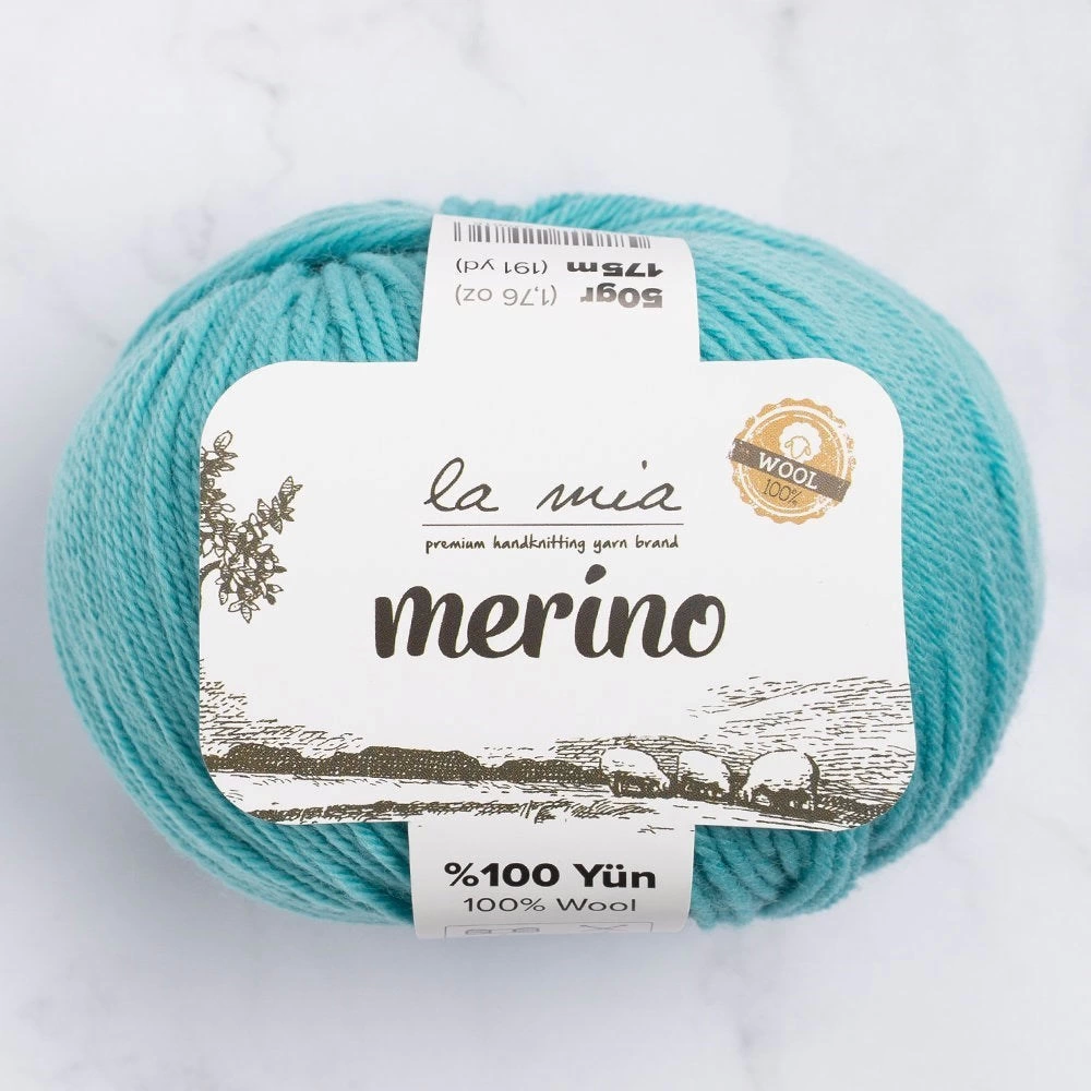 La Mia Merino Yeşil El Örgü İpi - L053 - 33794