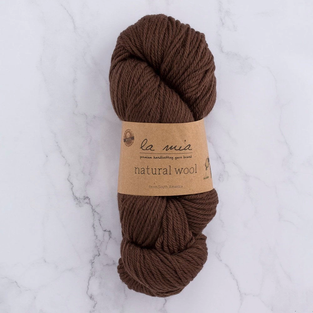 La Mia Natural Wool Acı Kahverengi El Örgü İpi - H7 - 33602