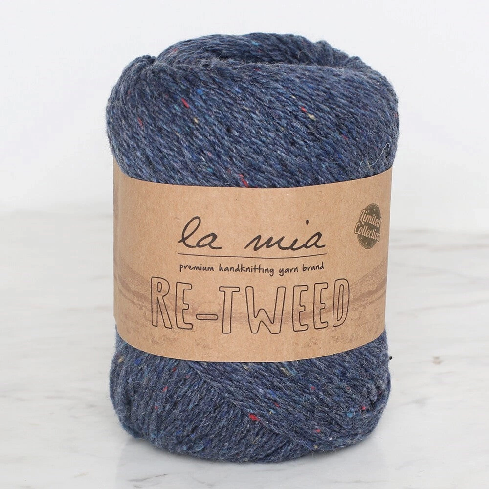 La Mia Re-tweed Lacivert Melanj El Örgü İpi - L108 - 34412