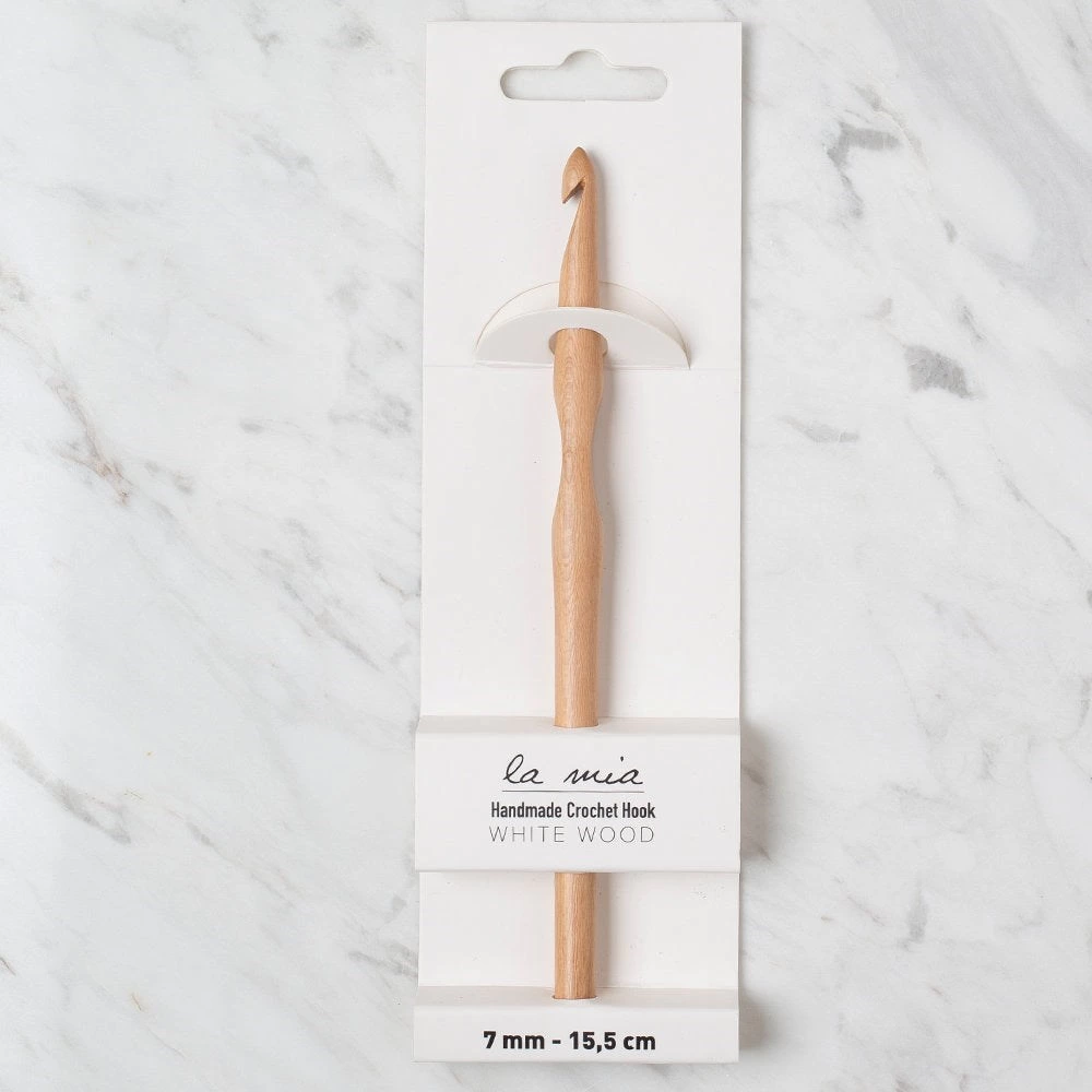 La Mia Whitewood 7 mm 15.5 cm Ahşap Yün Tığ