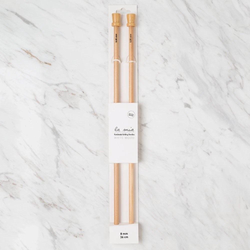 La Mia Whitewood 8 mm 36 cm Ahşap Örgü Şişi