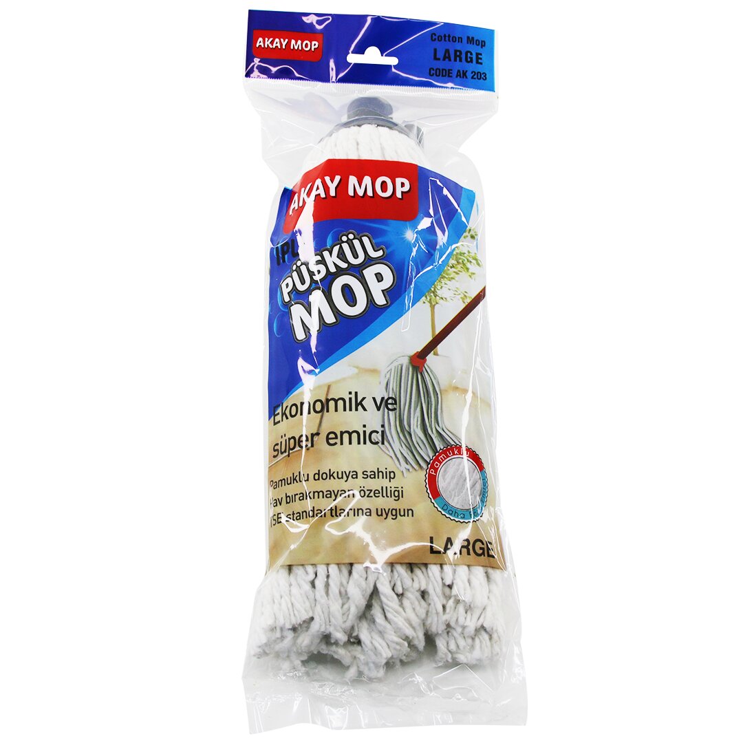 Large örgülü ipli  püskül pamuk mop