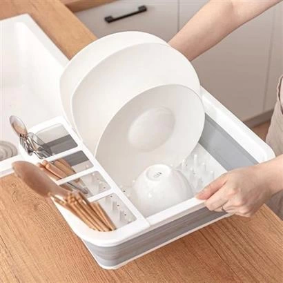 Lavabo Üstü Katlanır Bulaşık Kurutmalık Kaşık Bölmeli Kurutma Standı Aparatı Altlığı