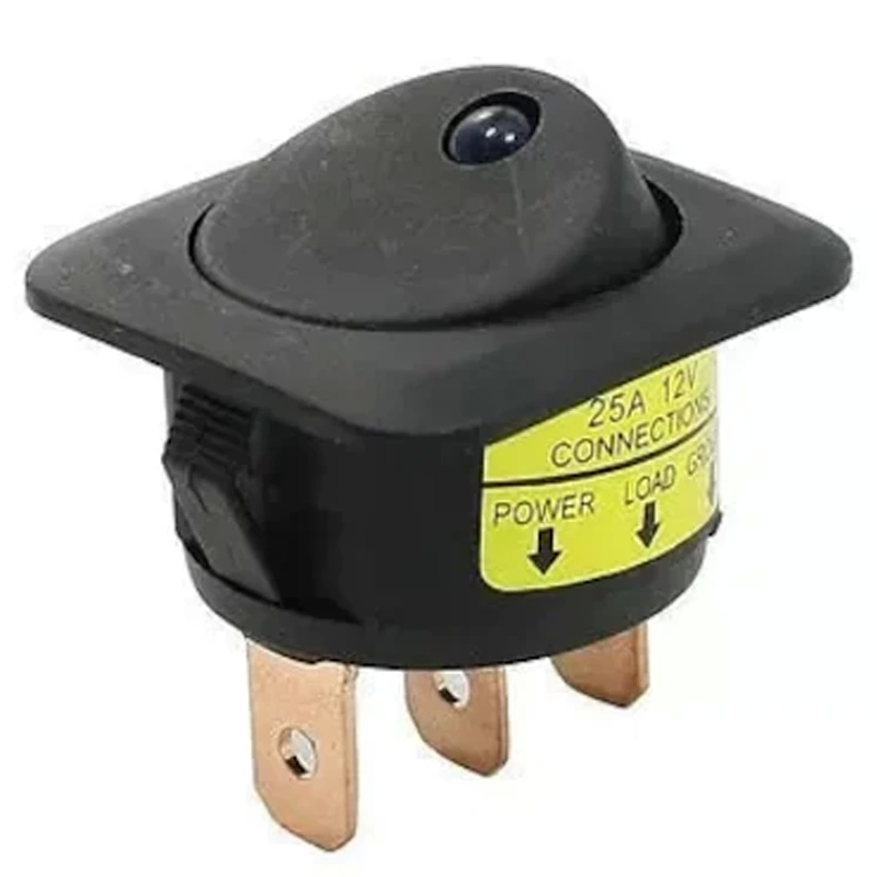 Ledli 3 Pin 25 Amper -12 Volt Dc Kırmızı On-off Anahtar Ic-132d