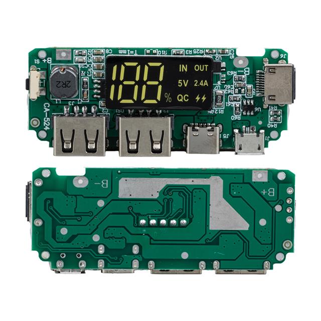 Lityum Pil Powerbank Şarj Modülü Dijital Ekranlı Üç Port 5V-2.4A