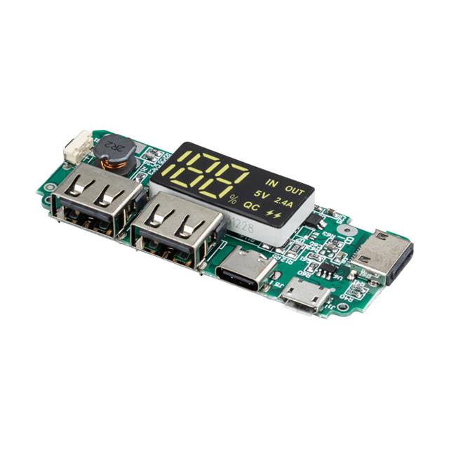 Lityum Pil Powerbank Şarj Modülü Dijital Ekranlı Üç Port 5V-2.4A