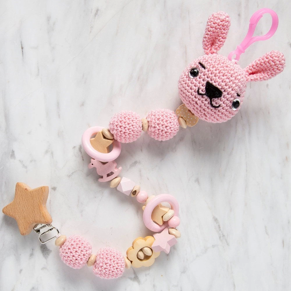 Loren 10 Adet Pembe Yassı Ahşap Boncuk