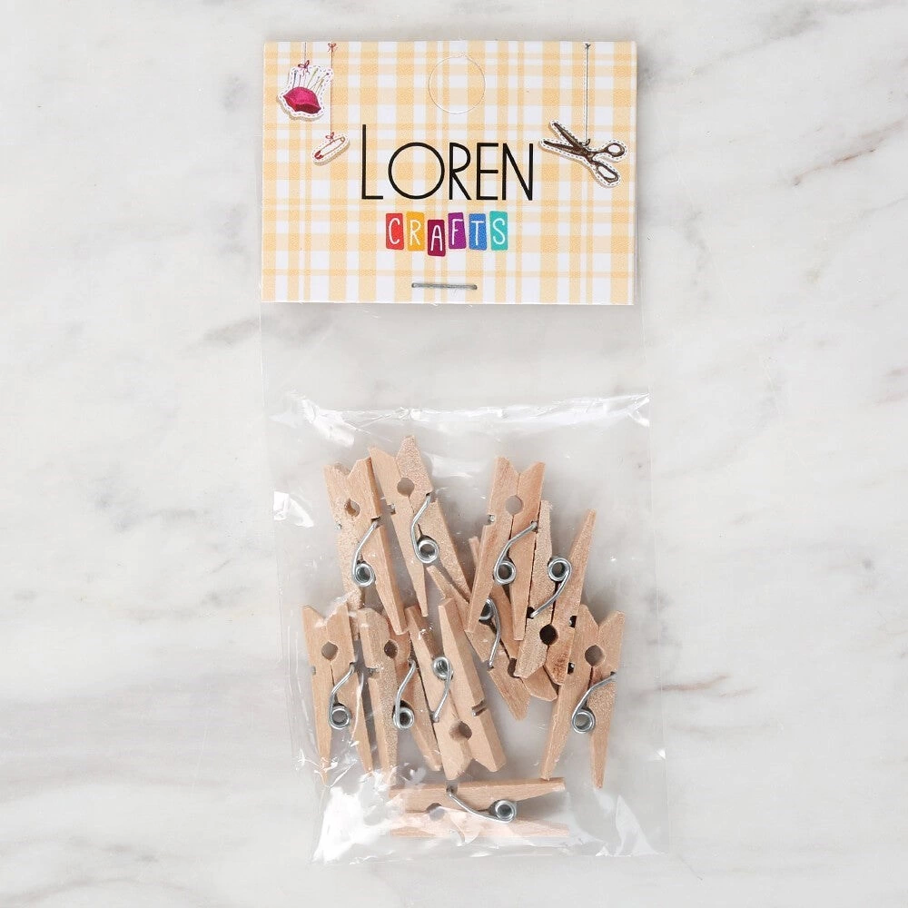 Loren 10 Lu Natural Mini Ahşap Mandal