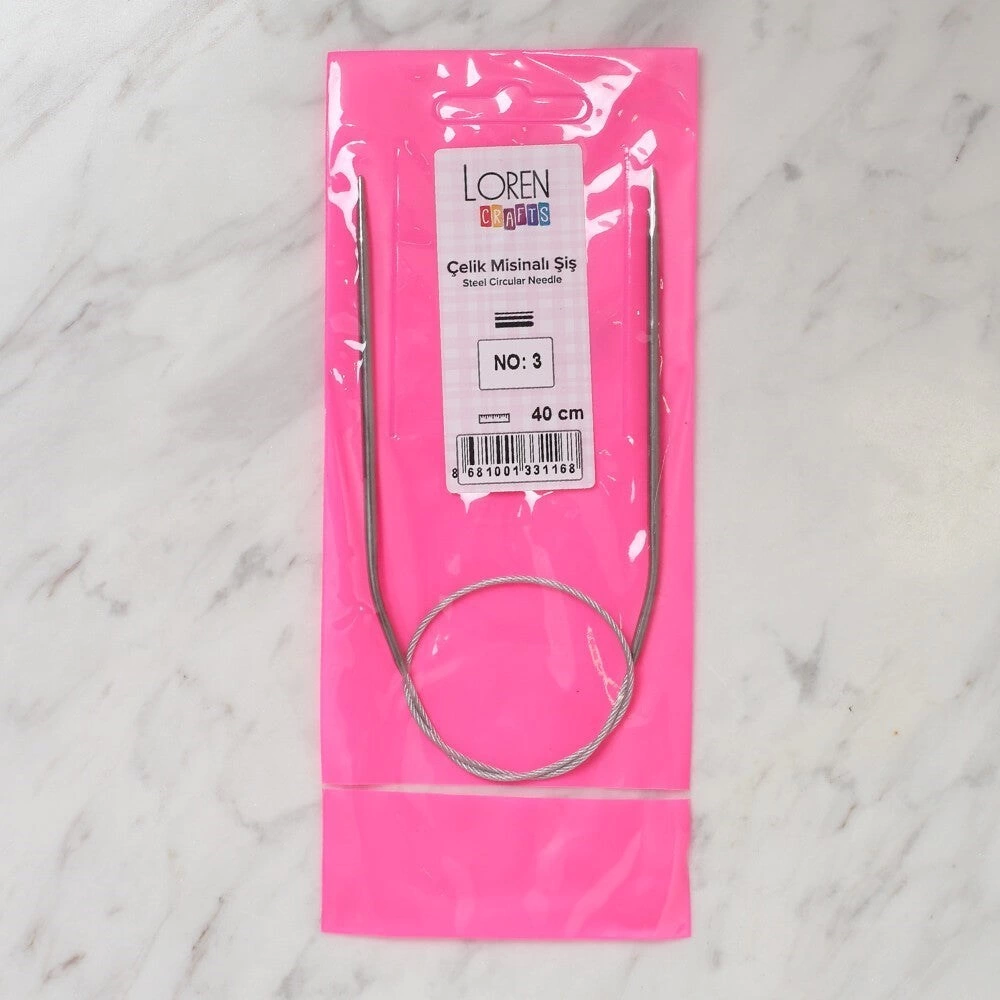 LOREN CRAFTS 3 MM  ÇELİK MİSİNALI ŞİŞ 40 CM