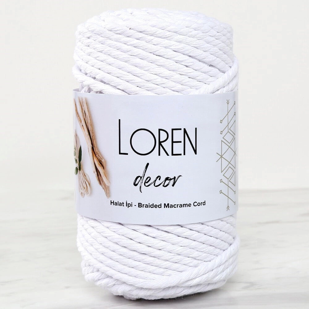 Loren Decor 3 Büküm Makrome İpi Beyaz - L001