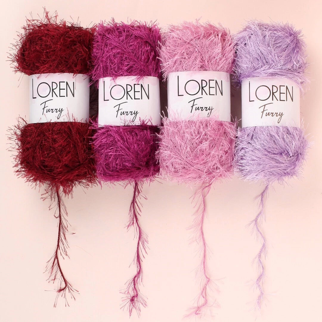 Loren Furry Lila El Örgü İpi - Rf009 - 34047