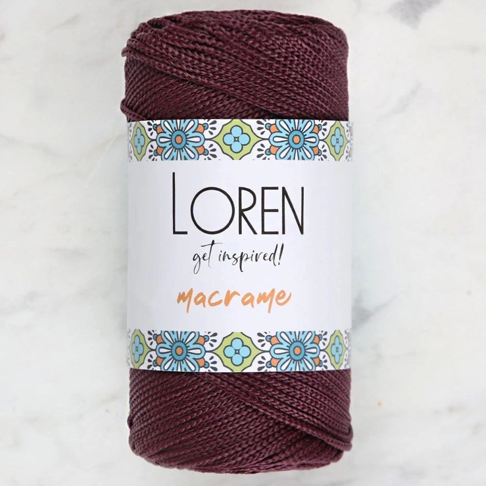 Loren Macrame Koyu Bordo El Örgü İpi - Rm115