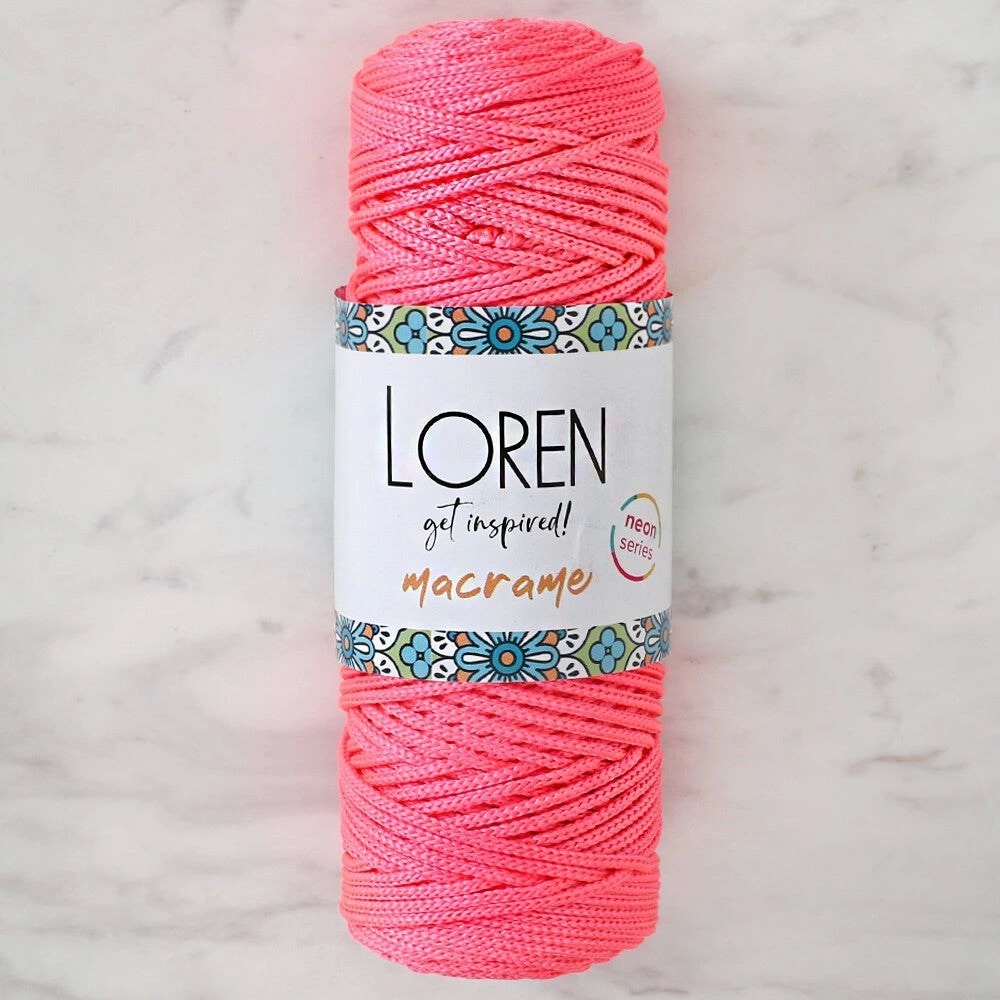 Loren Macrame Neon Pembe El Örgü İpi - L116