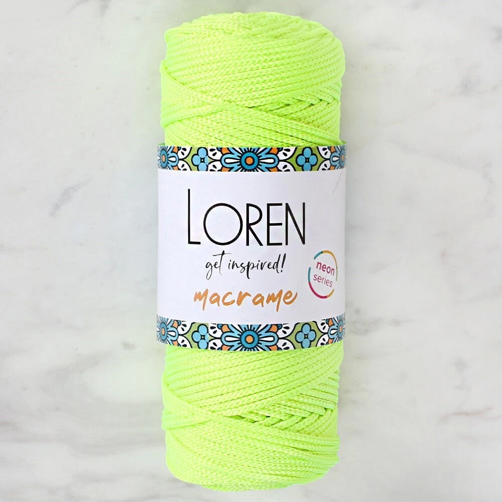 Loren Macrame Neon Sarı El Örgü İpi - L114