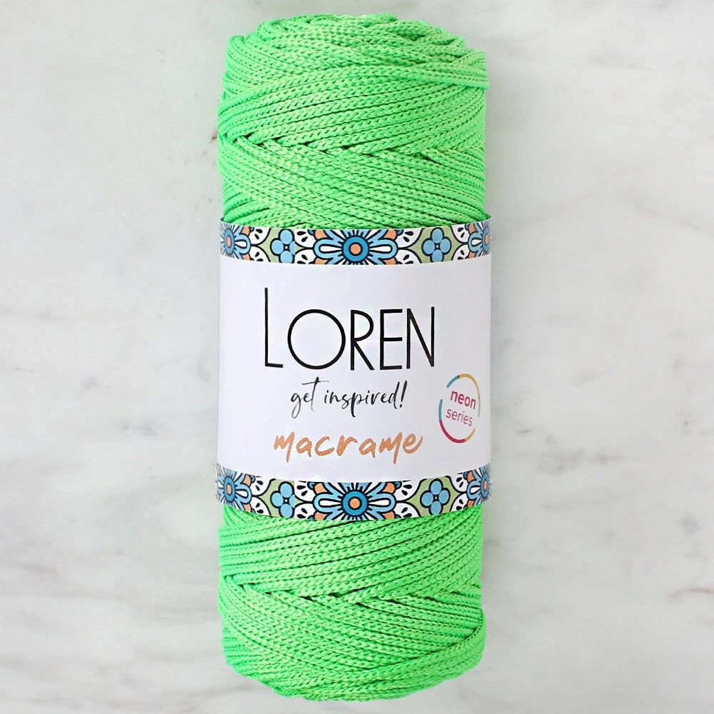 Loren Macrame Neon Yeşil El Örgü İpi - L115