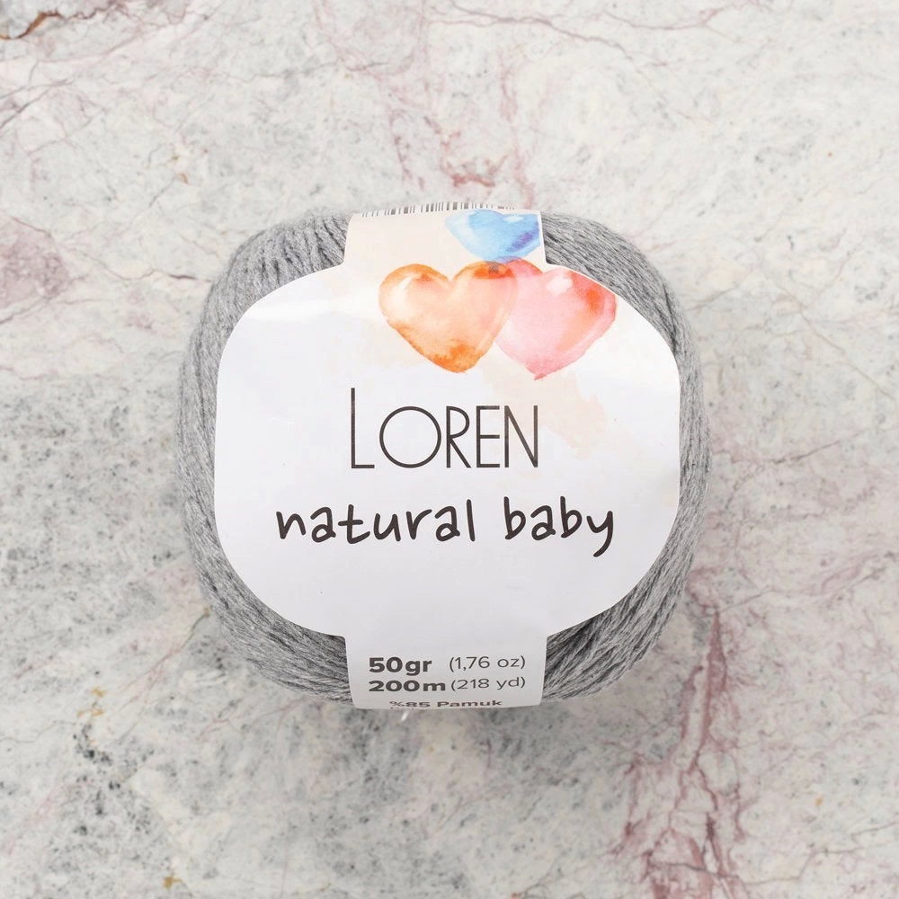 Loren Natural Baby Açık Gri El Örgü İpi - R079 - 33827