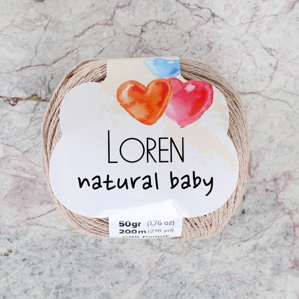 Loren Natural Baby Koyu Bej El Örgü İpi - R085 - 33943