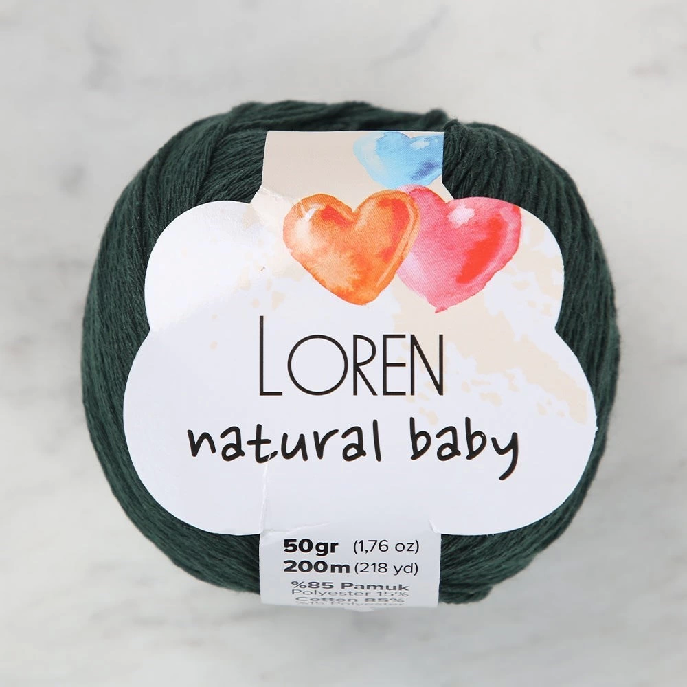 Loren Natural Baby Koyu Yeşil El Örgü İpi - R073