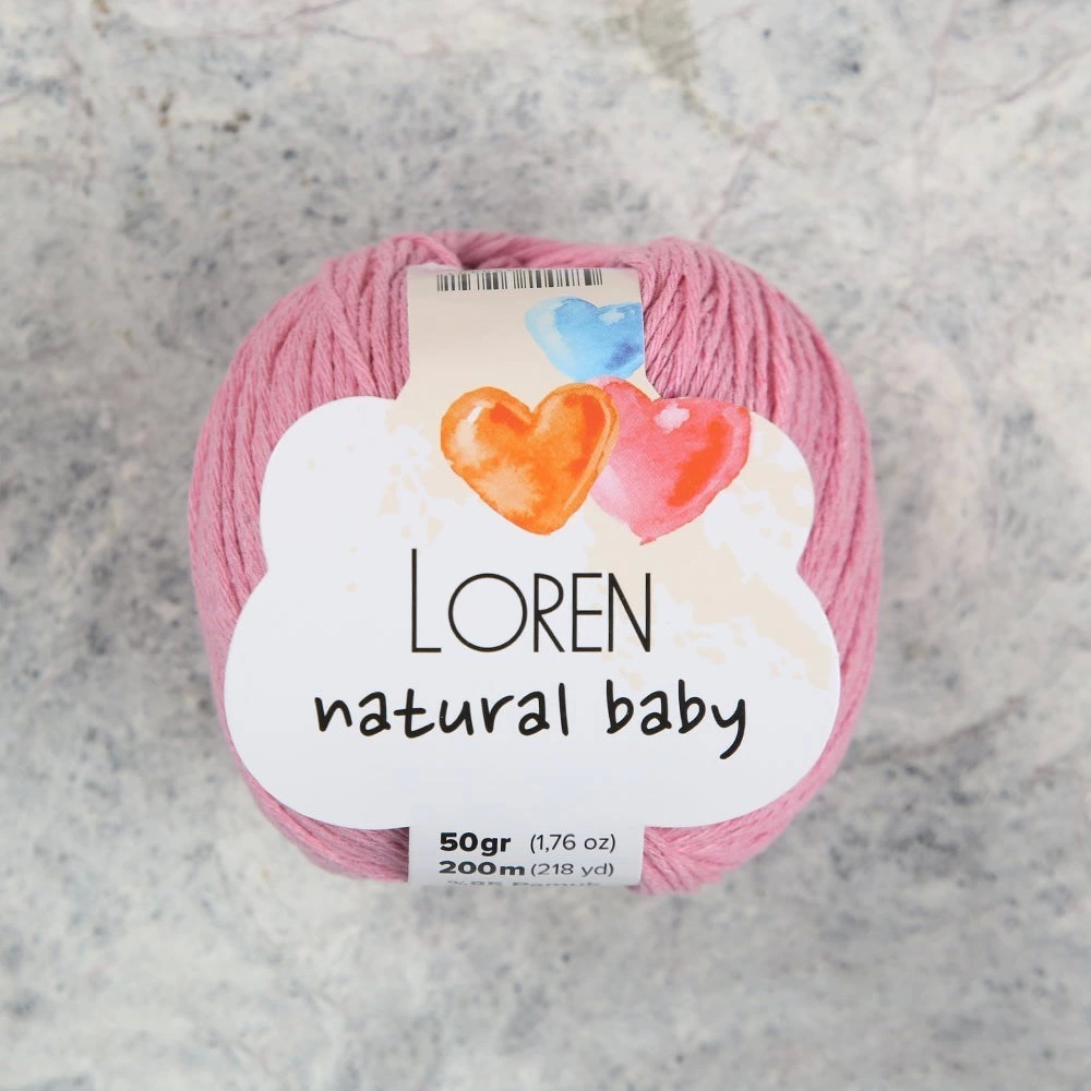 Loren Natural Baby Pembe El Örgü İpi - R100