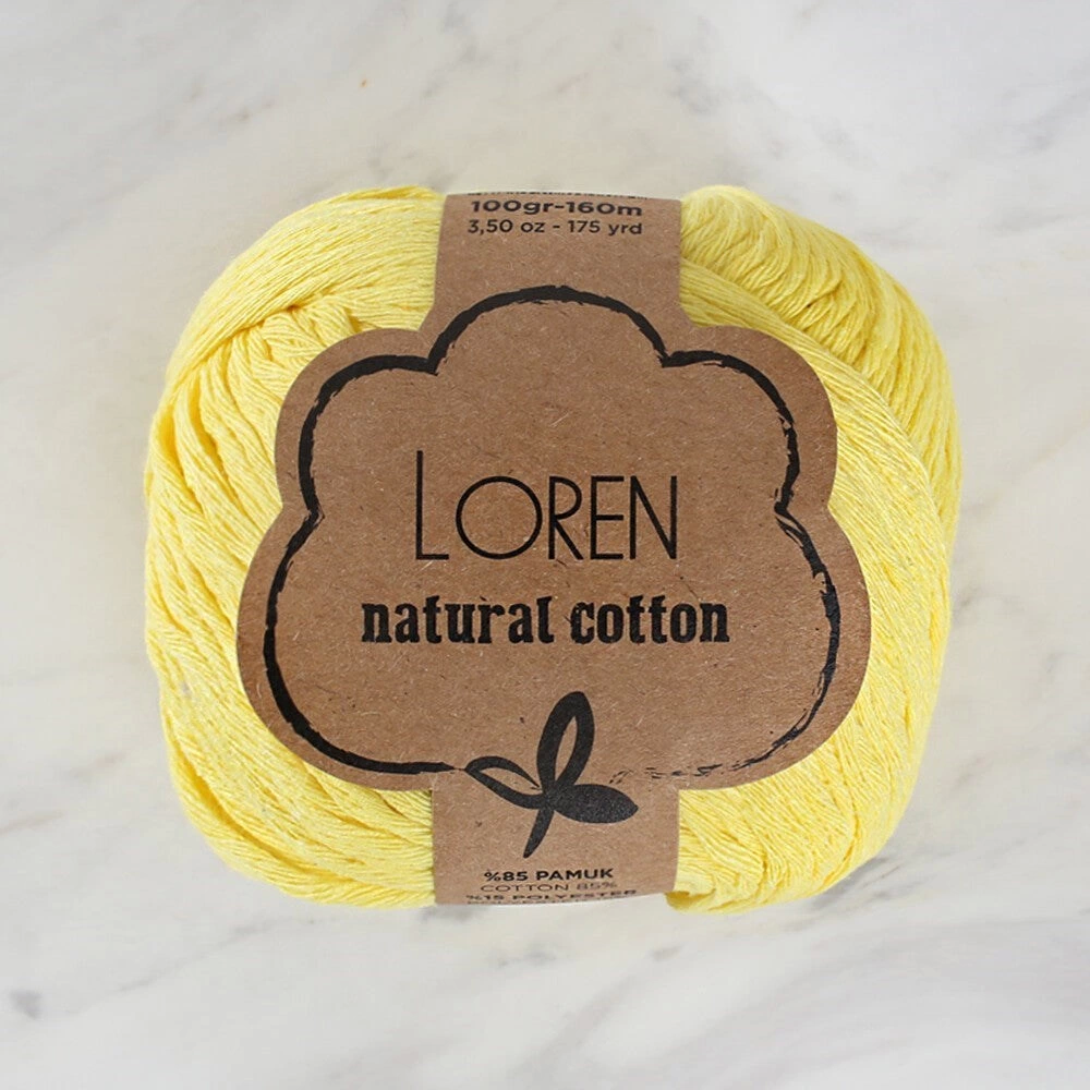 Loren Natural Cotton Pastel Sarı El Örgü İpi - R086 - 33915