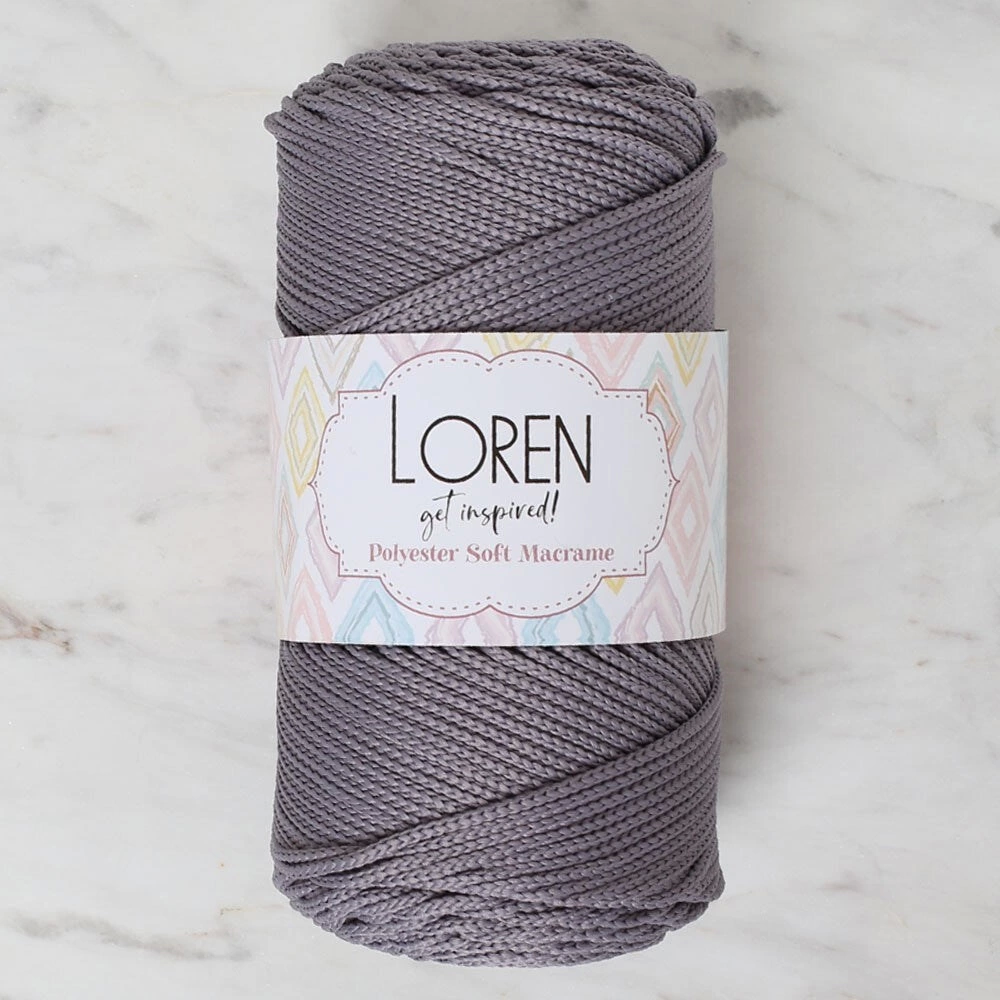 Loren Polyester Soft Macrame Gri El Örgü İpi - Lm050 - 34448