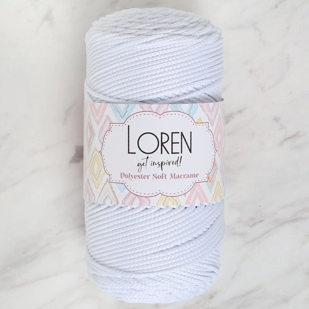 Loren Polyester Soft Macrame Optik Beyaz El Örgü İpi - Lm001 - 34426