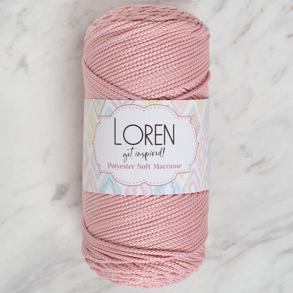 Loren Polyester Soft Macrame Pembe El Örgü İpi - Lm042 - 34446