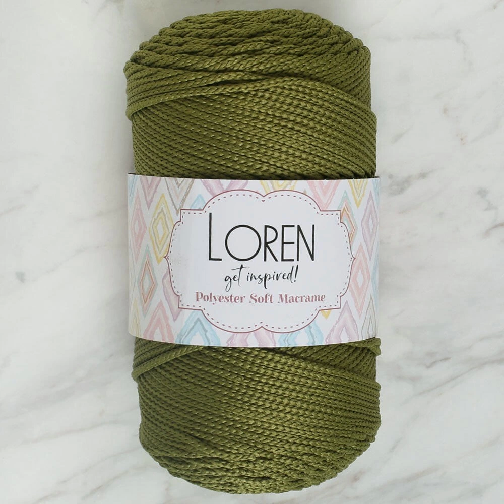 Loren Polyester Soft Macrame Yeşil El Örgü İpi - Lm010 - 34429