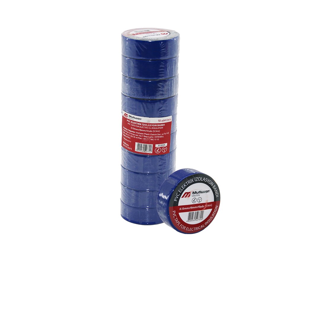 Lüx Mavi̇ Pvc İzolasyon Elektri̇k Banti 0.13x19x10yds 9.14mm